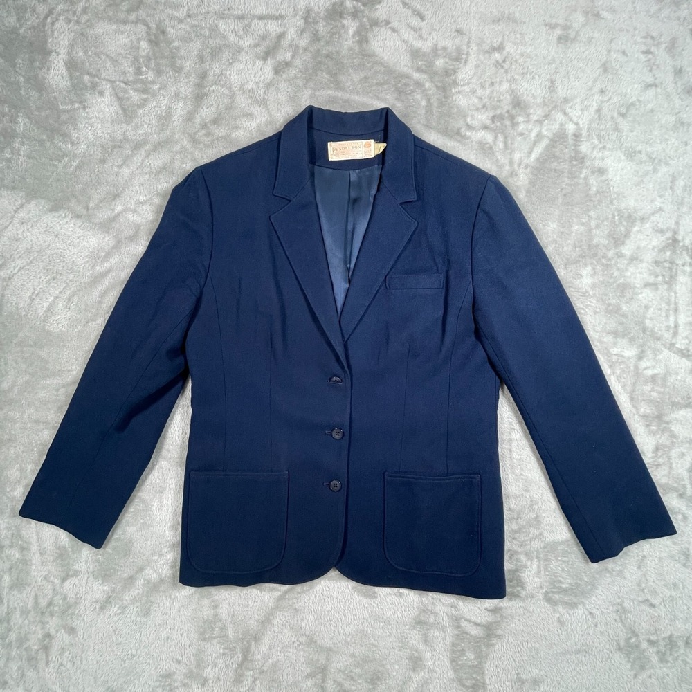 Vintage Pendleton Blazer Womens Medium 10 Pure Wool 3 Button Pockets Jacket 70s